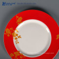 Red Painting 10 Inch Ceramic Tableware Plate